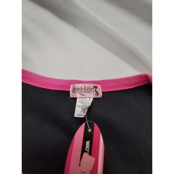 Vintage French Kitty by Mighty Fine Womens Top, Hair Salon, Black, Medium - Picture 3 of 4